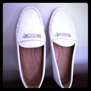 Lauren Ralph Lauren Womens white leather loafers